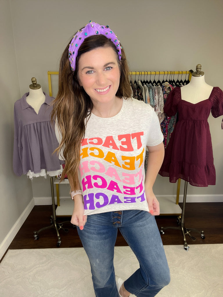 SALE! Teach Wavy Tee *Final Sale*