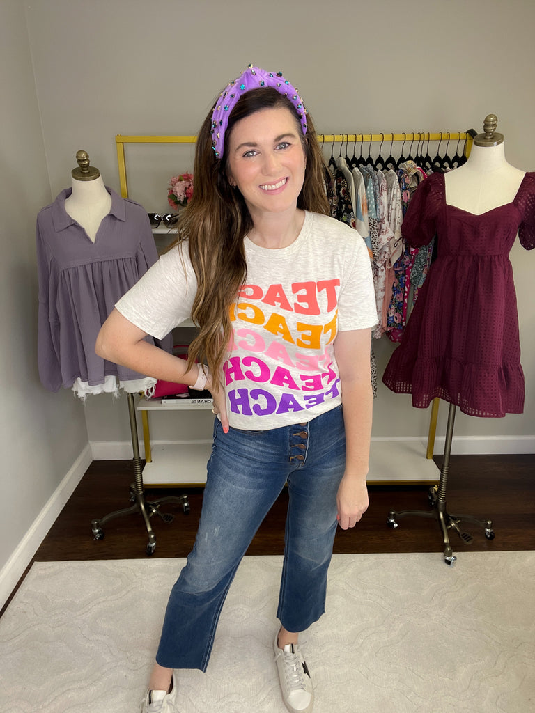 SALE! Teach Wavy Tee *Final Sale*