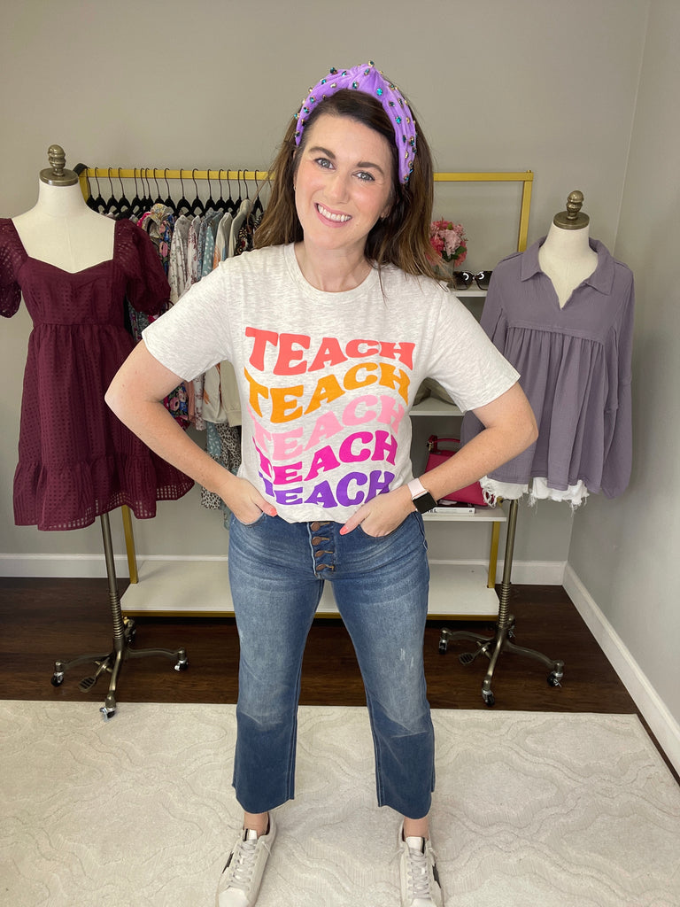 SALE! Teach Wavy Tee *Final Sale*
