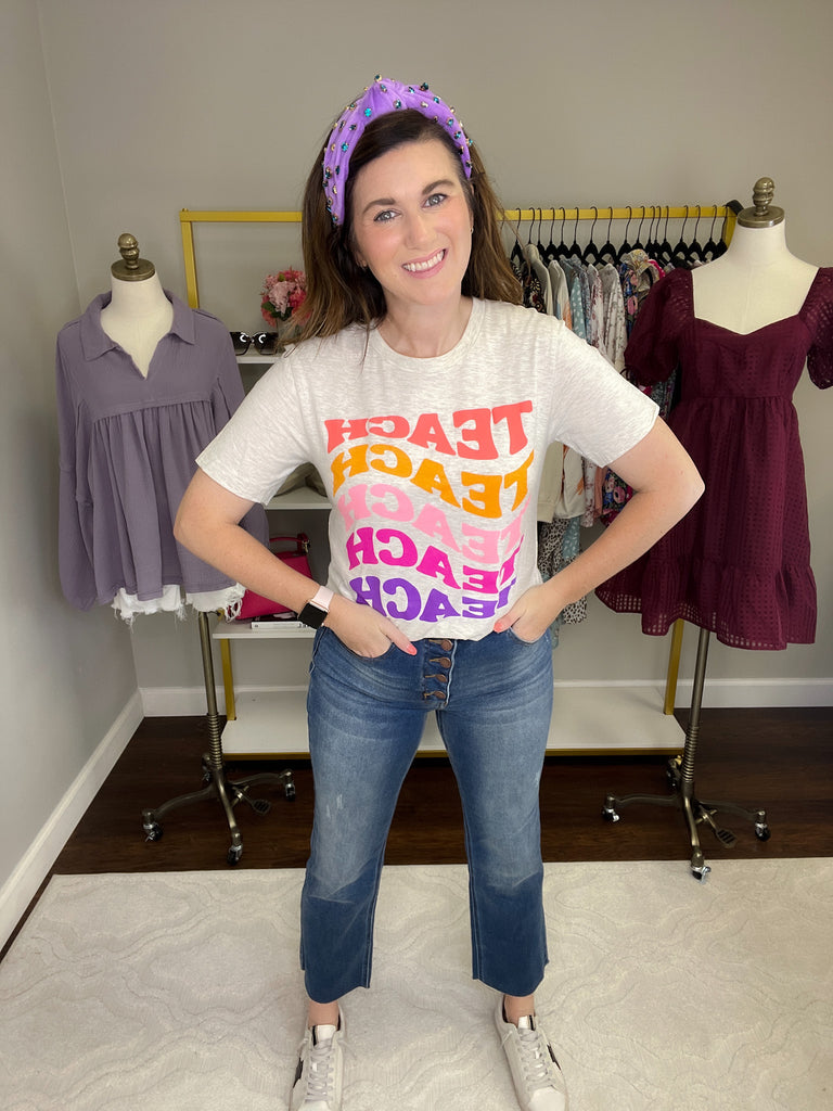 SALE! Teach Wavy Tee *Final Sale*