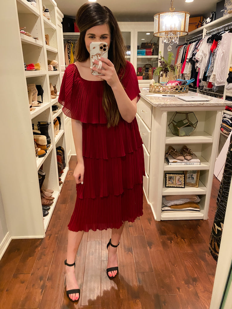 Pleats to Meet You Midi Dress