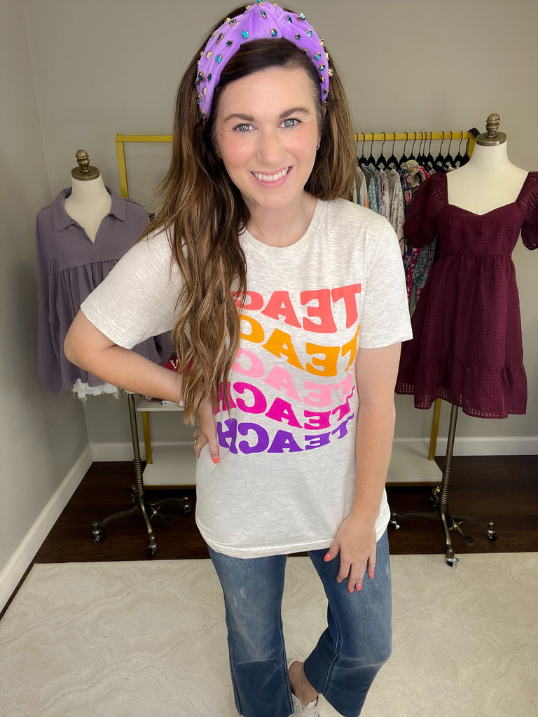 SALE! Teach Wavy Tee *Final Sale*