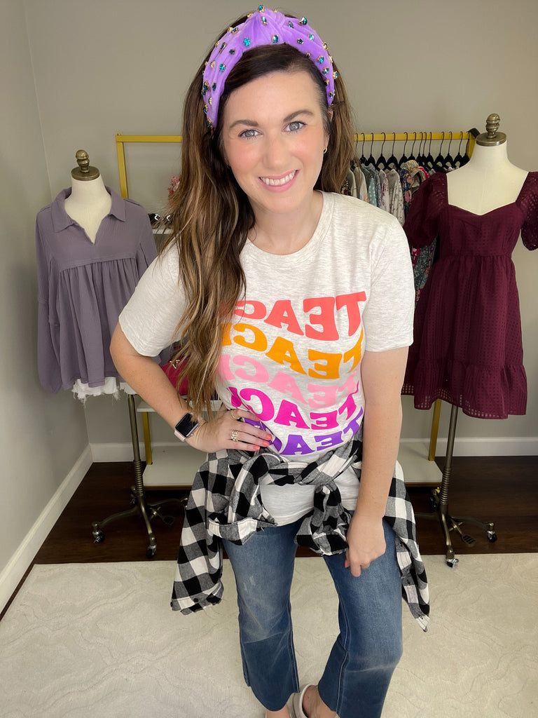 SALE! Teach Wavy Tee *Final Sale*