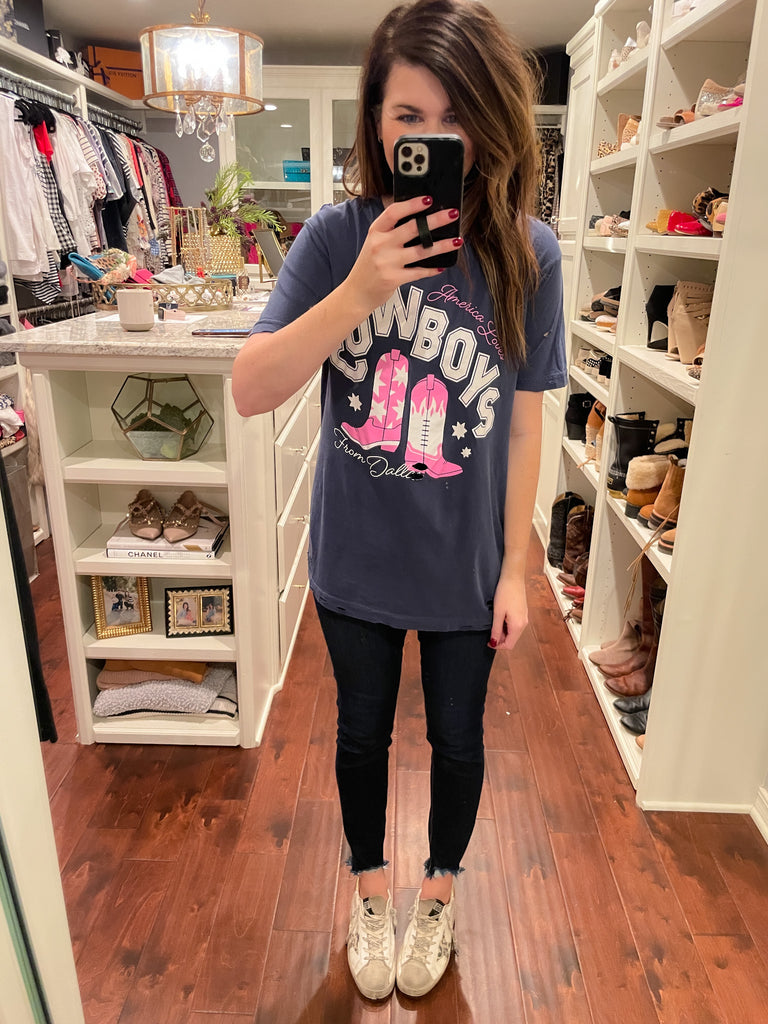 SALE! America Loves Cowboys Distressed Tee *Final Sale*