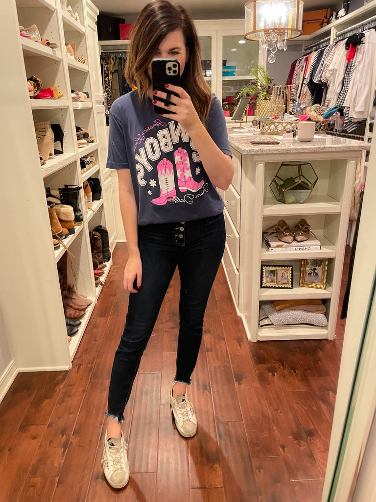 SALE! America Loves Cowboys Distressed Tee *Final Sale*