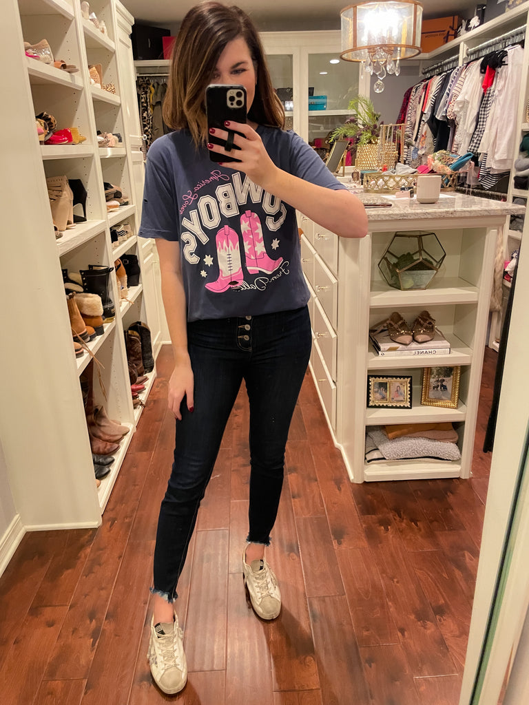 SALE! America Loves Cowboys Distressed Tee *Final Sale*