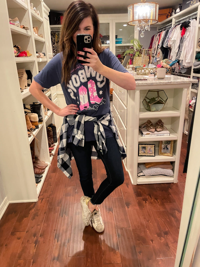 SALE! America Loves Cowboys Distressed Tee *Final Sale*