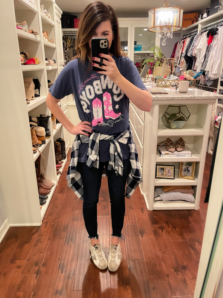 SALE! America Loves Cowboys Distressed Tee *Final Sale*