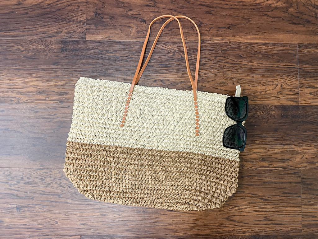 Beach Bag Tote in Tan *Final Sale*