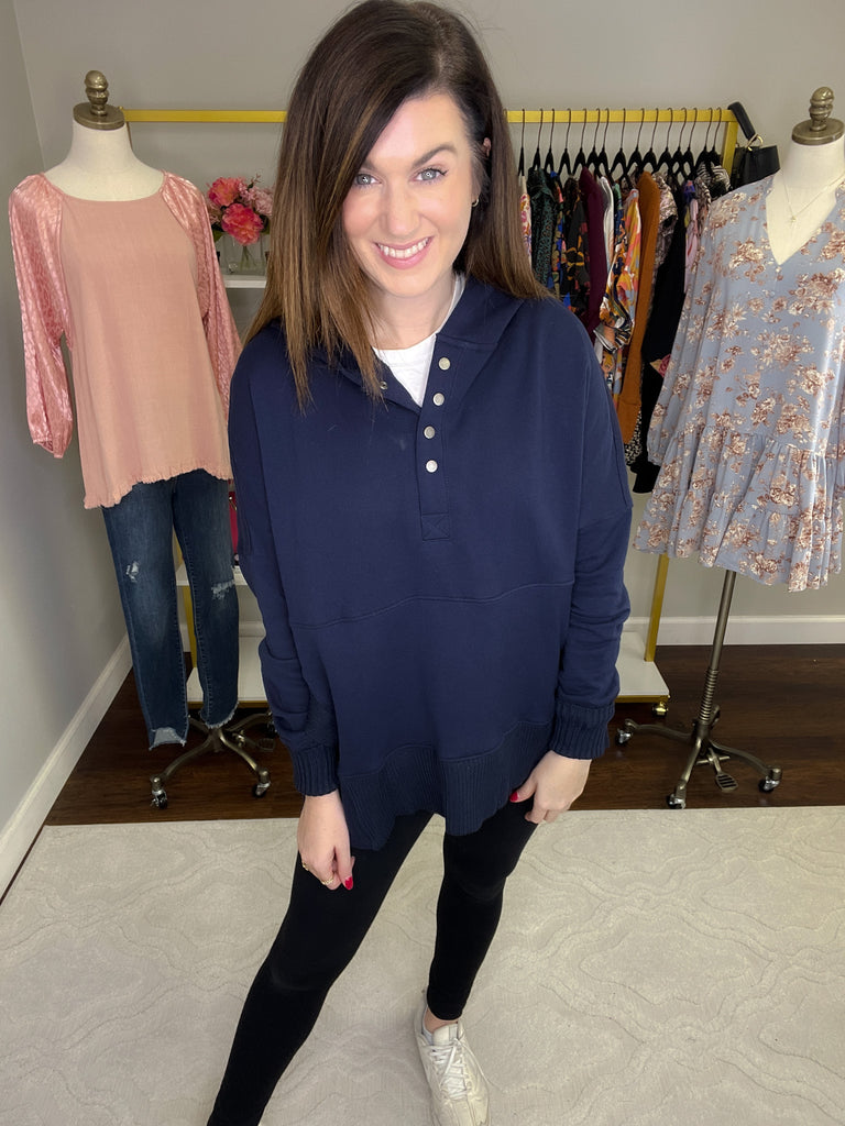 Looking Forward Hoodie in Navy