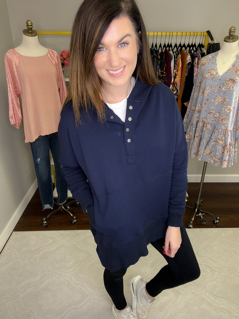 Looking Forward Hoodie in Navy