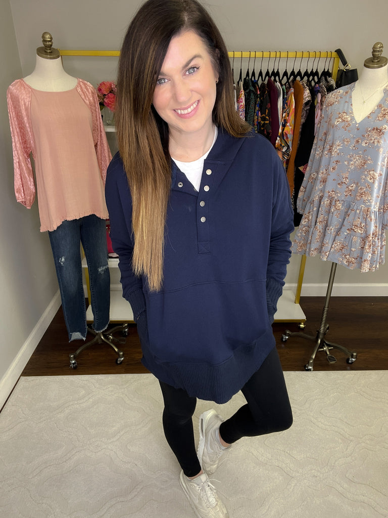 Looking Forward Hoodie in Navy