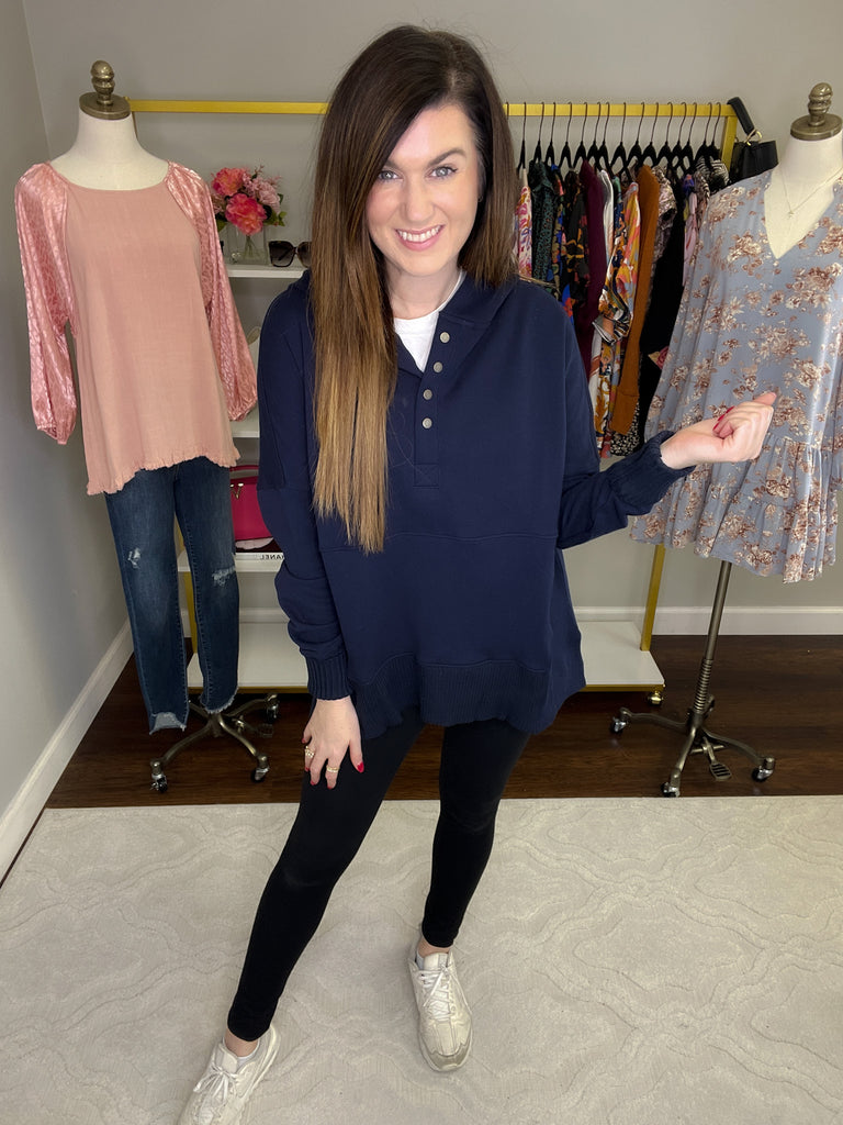 Looking Forward Hoodie in Navy