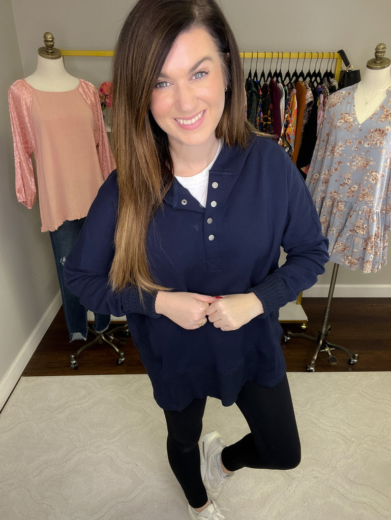 Looking Forward Hoodie in Navy