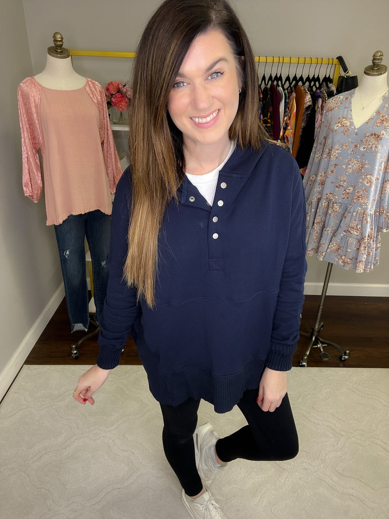 Looking Forward Hoodie in Navy