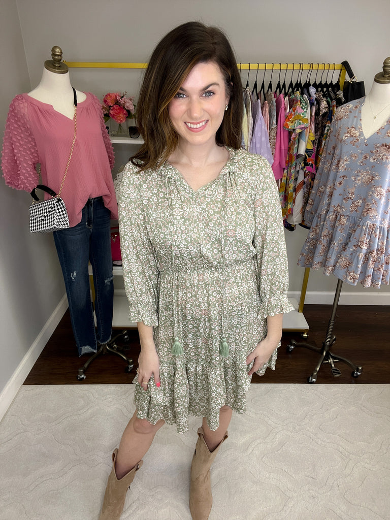 SALE! Just Met Dress in Sage *Final Sale*