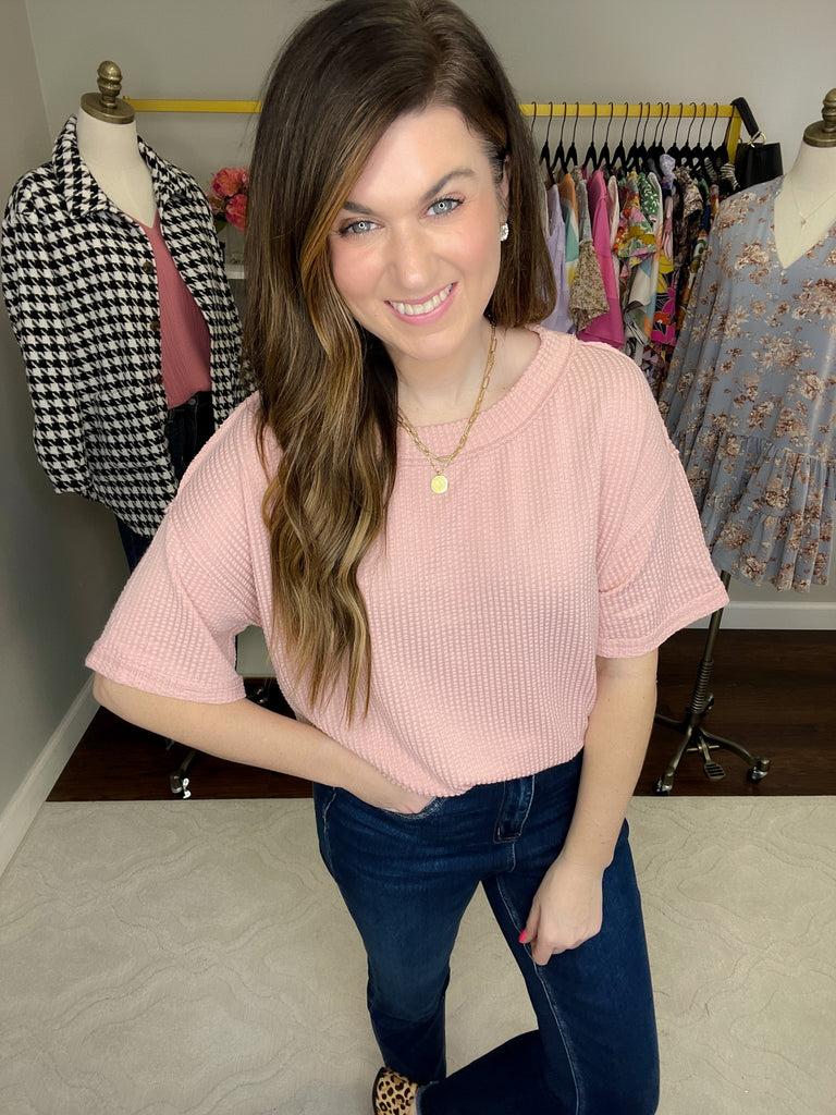 SALE! Lucas Ribbed Bodysuit in Pink and Lilac *Final Sale*