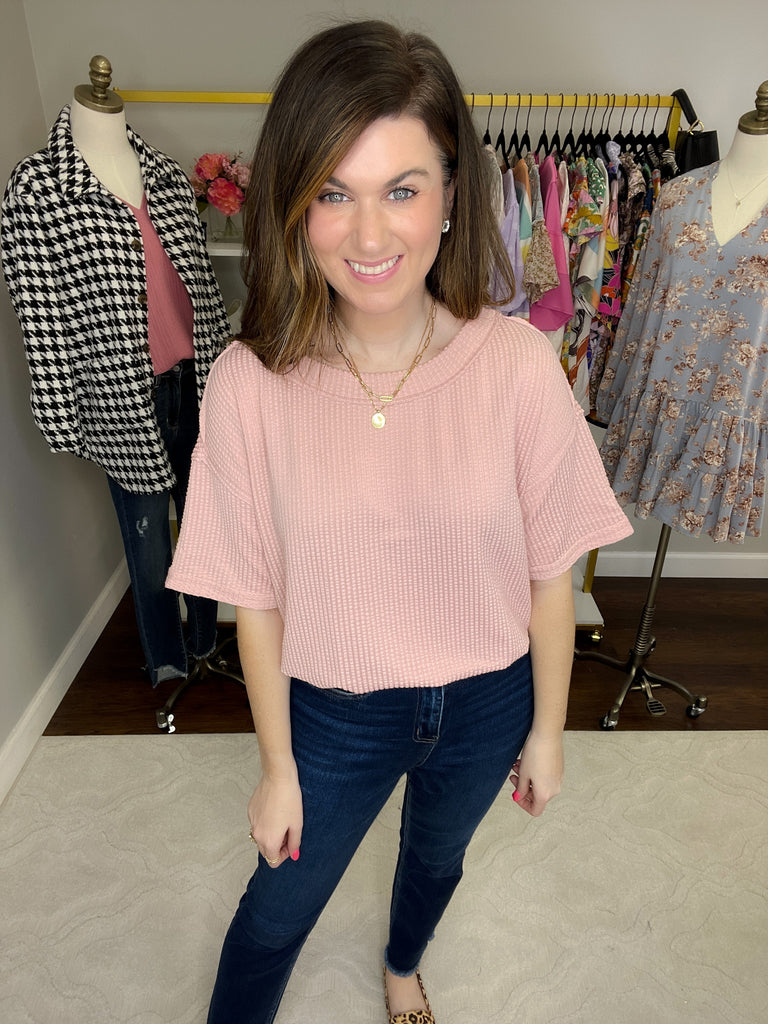 SALE! Lucas Ribbed Bodysuit in Pink and Lilac *Final Sale*