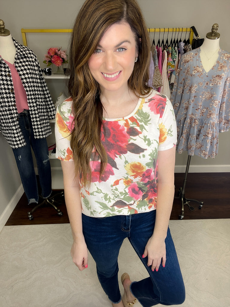 SALE! *BIRTHDAY DOORBUSTER* Julissa Floral Tee *Final Sale*