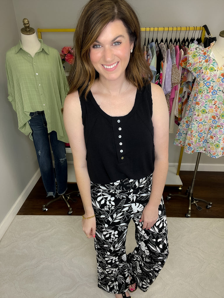SALE! Take Me to the Tropics Pants in Black *Final Sale*