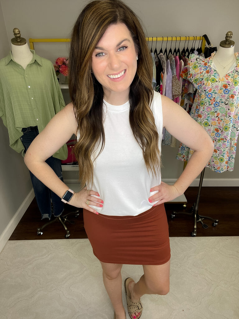 SALE! Country Club Days Skort in Rust *Final Sale*