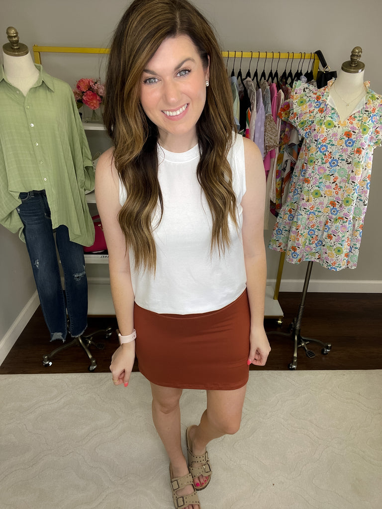 SALE! Country Club Days Skort in Rust *Final Sale*