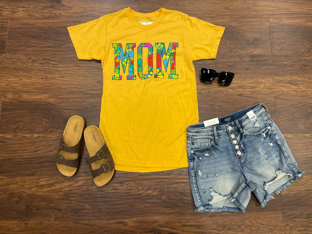 Tropical Mom Tee in Citrus