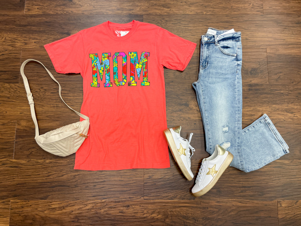 SALE! Tropical Mom Tee in Watermelon *Final Sale*