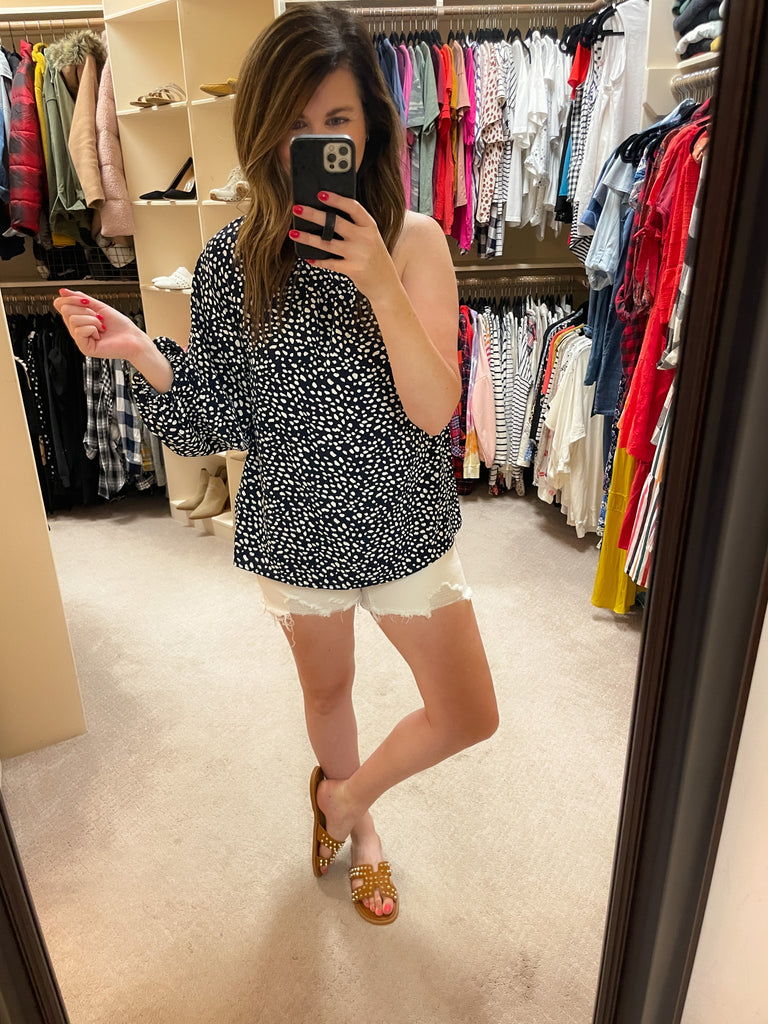 SALE! Palma Spotty Dot Top in Navy *Final Sale*