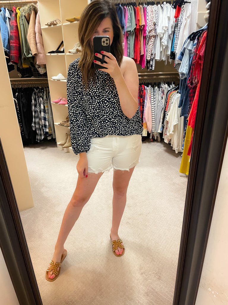 SALE! Palma Spotty Dot Top in Navy *Final Sale*