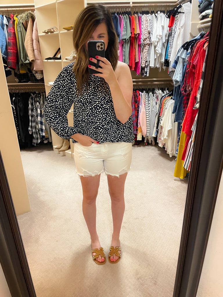 SALE! Palma Spotty Dot Top in Navy *Final Sale*