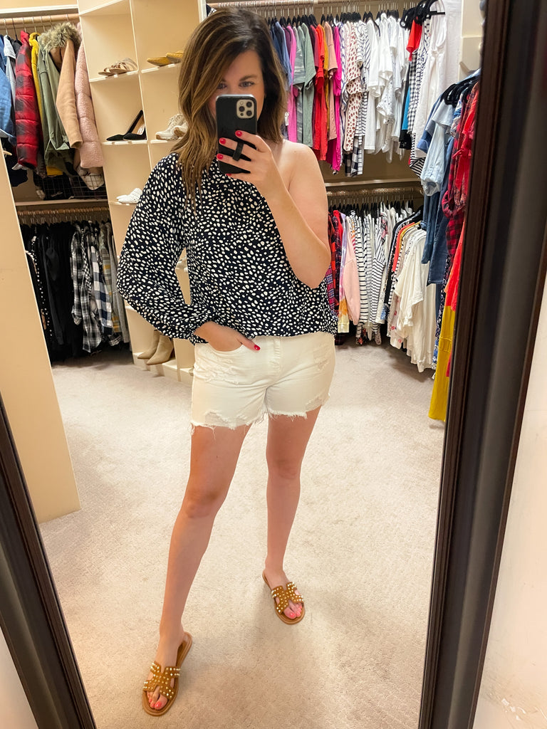 SALE! Palma Spotty Dot Top in Navy *Final Sale*