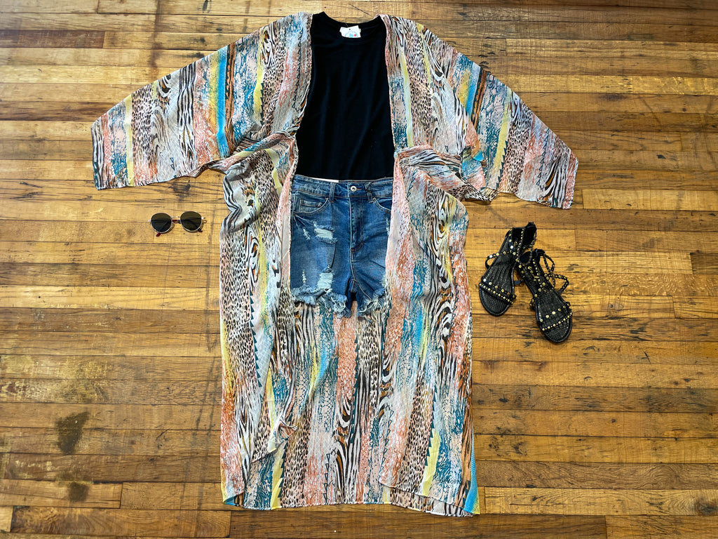 SALE! Put it in Print Kimono in Blush *Final Sale*