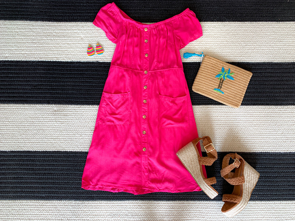 SALE! Cocktails in Curaçao Linen Dress *Final Sale*