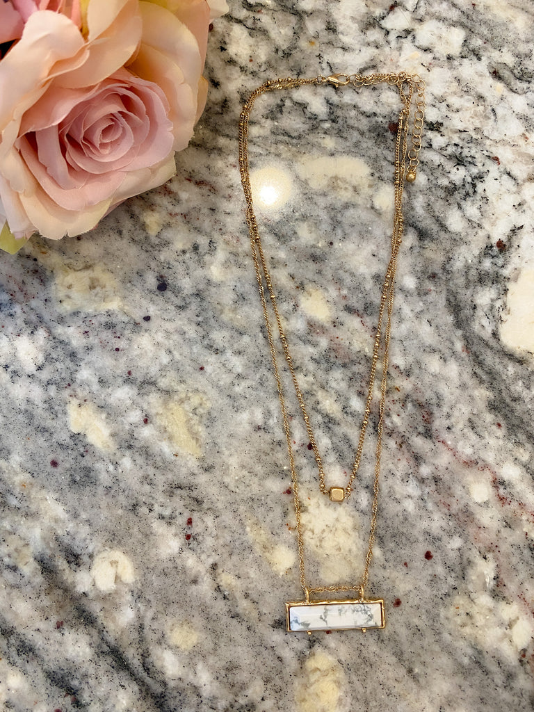 Mesa Layered Necklace in White *Final Sale*