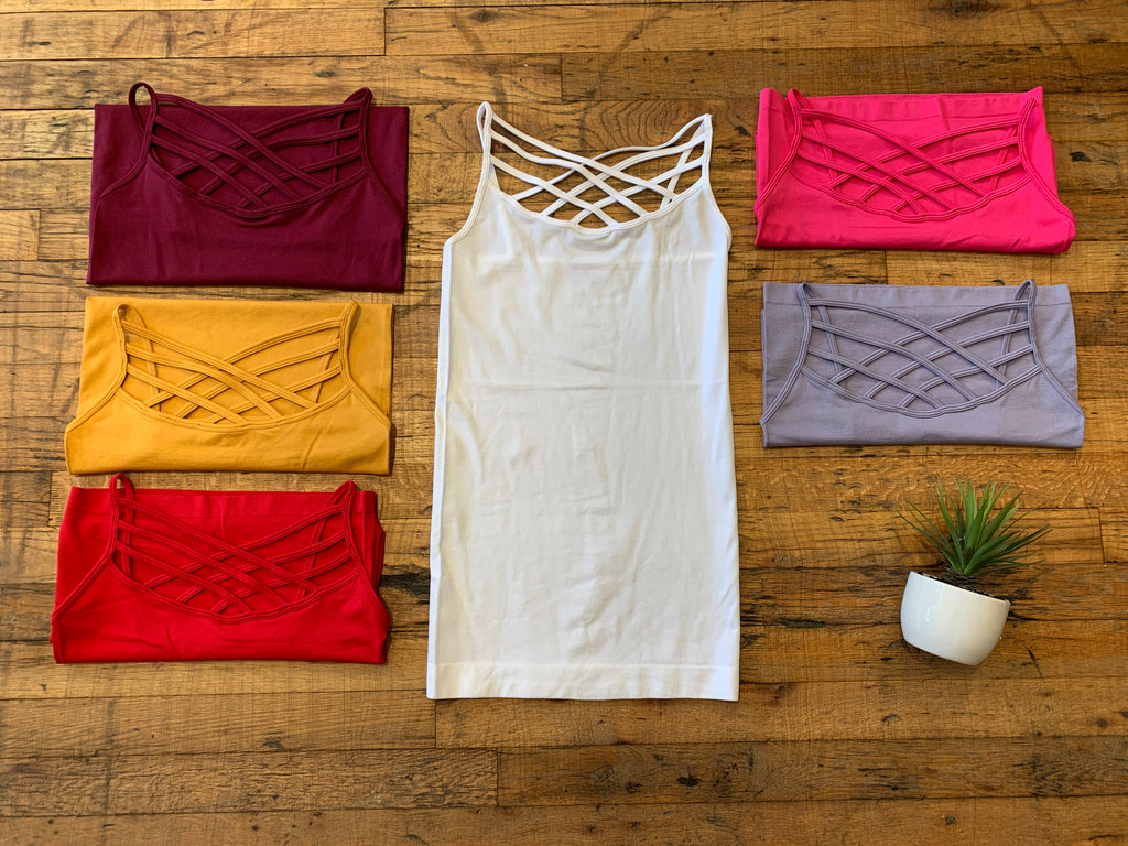 SALE! *BELLES & DOORBUSTER* Criss Cross Layering Tanks *Final Sale*