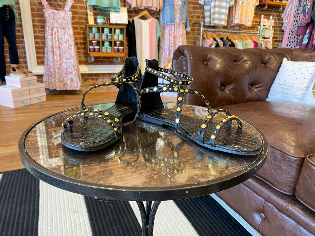 Mykonos Sandals in Black