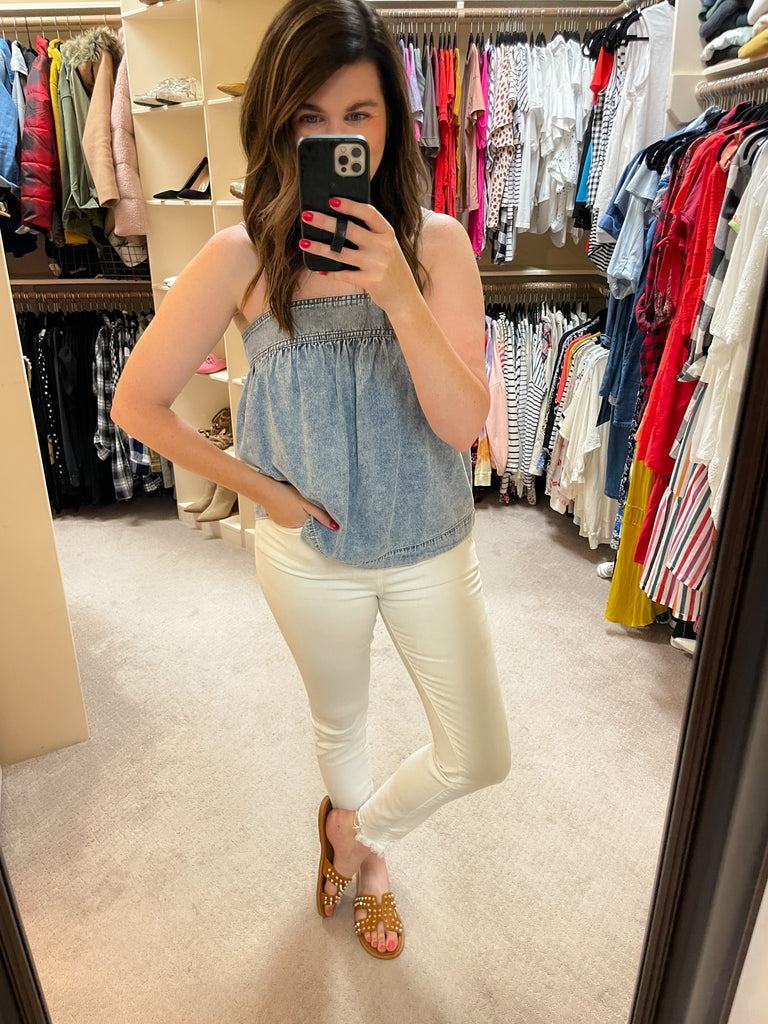 Something to See Tank in Light Denim