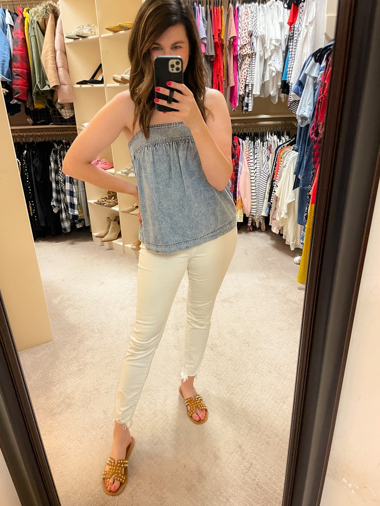 Something to See Tank in Light Denim