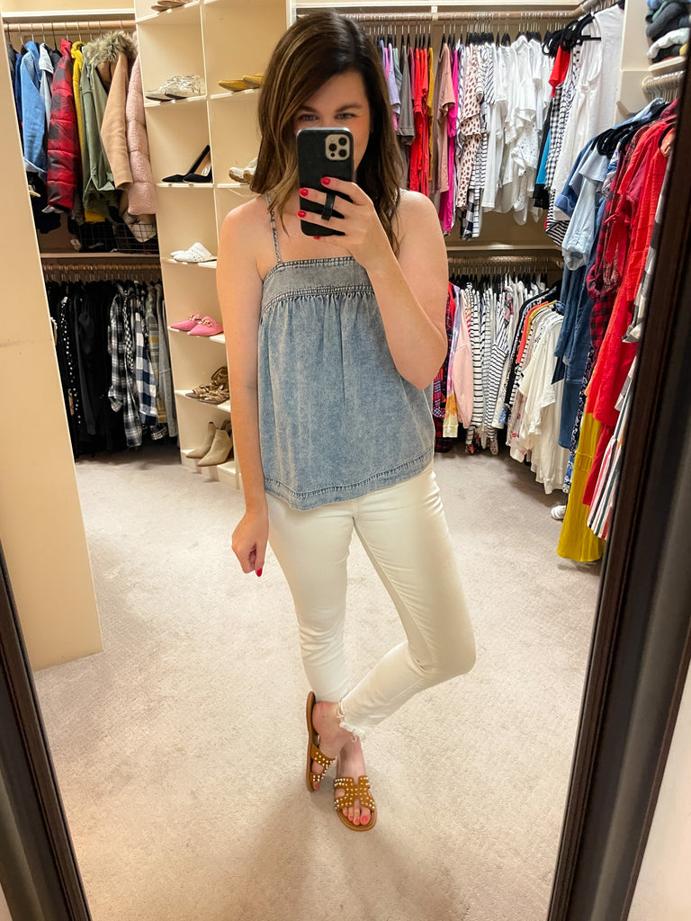 Something to See Tank in Light Denim