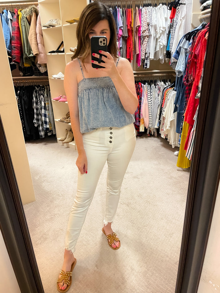 Something to See Tank in Light Denim