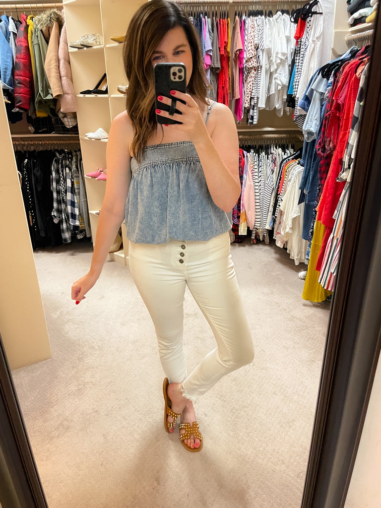 Something to See Tank in Light Denim