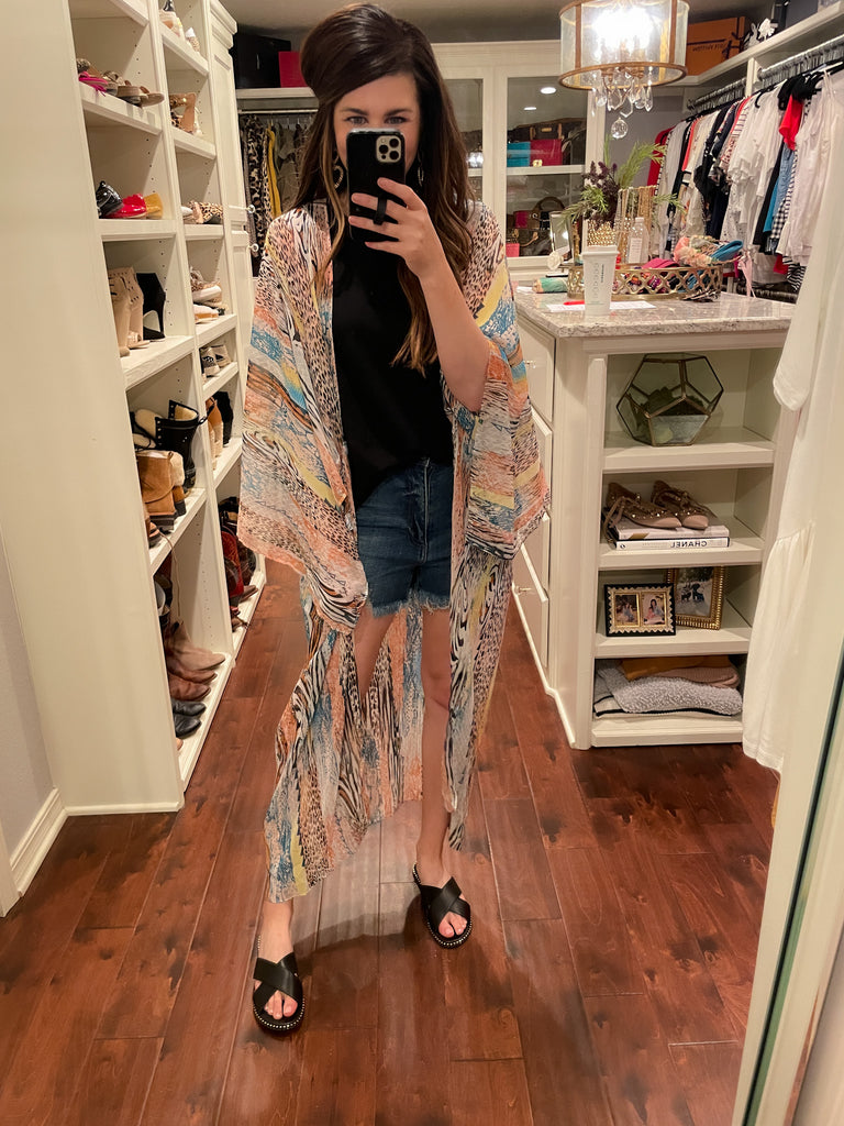 SALE! Put it in Print Kimono in Blush *Final Sale*