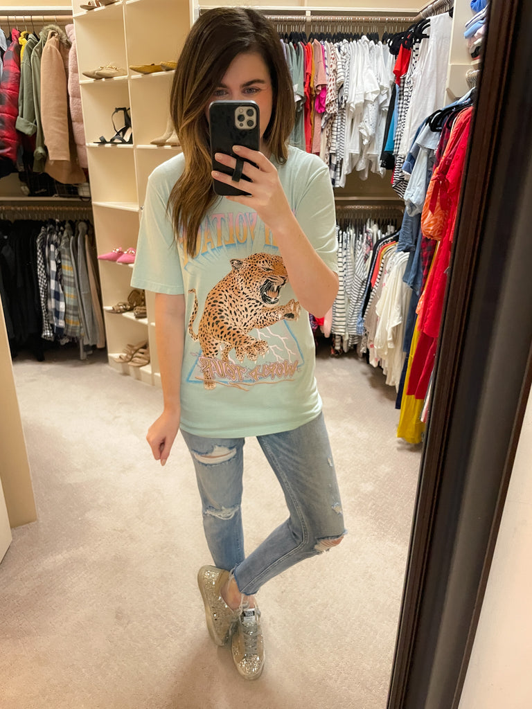 SALE! High Voltage Tour Tee in Mint *Final Sale*