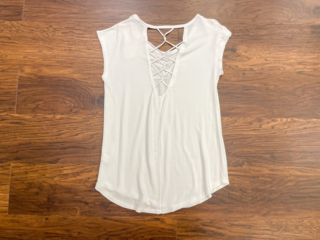 Mono B Lattice Tee in White