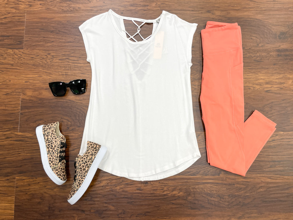 Mono B Lattice Tee in White