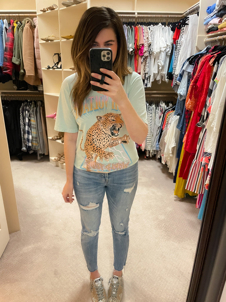 SALE! High Voltage Tour Tee in Mint *Final Sale*