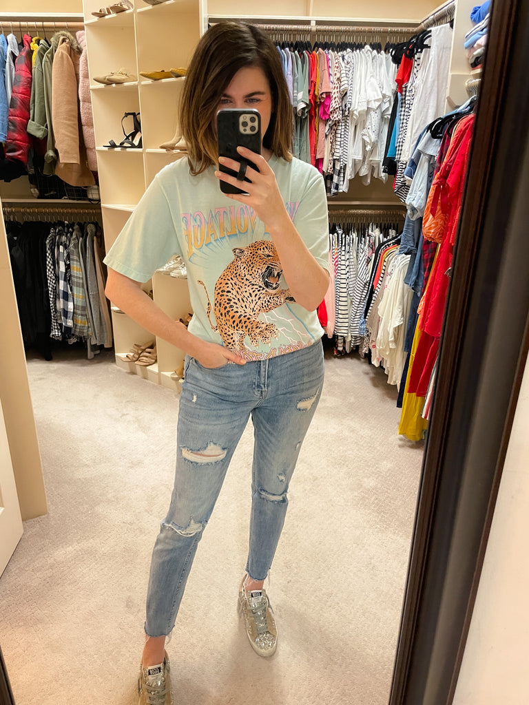 SALE! High Voltage Tour Tee in Mint *Final Sale*