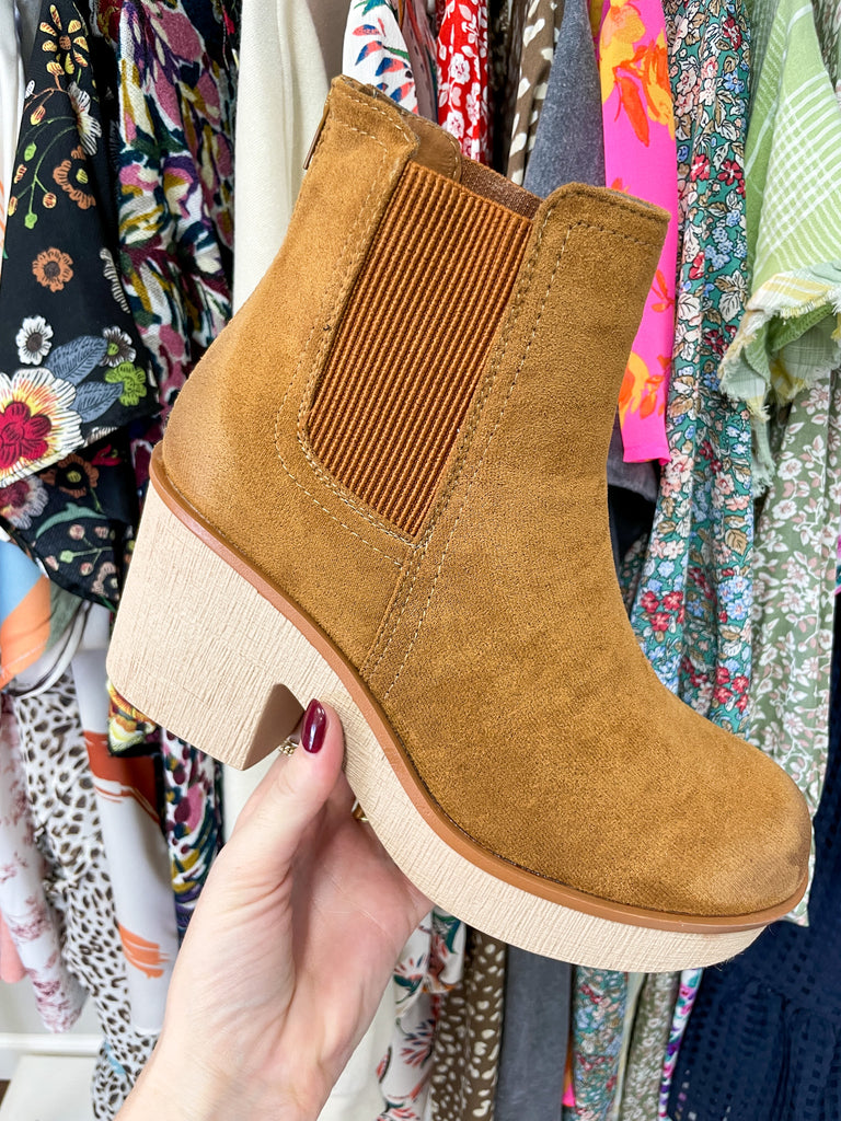 Clue Booties in New Tan