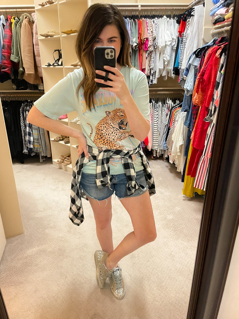 SALE! High Voltage Tour Tee in Mint *Final Sale*